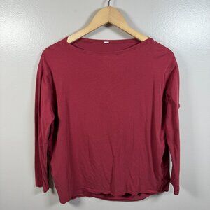 Lululemon Back In Action Long Sleeve T-shirt Size 6? Chianti Red Oversized Boxy
